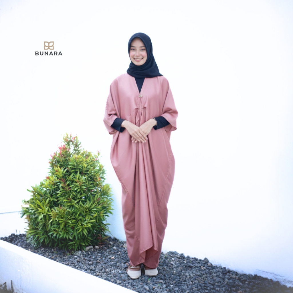 Kaftan Silk Polos Wanita FREE BROSS Elegan Tunik Lebaran Kondangan Premium