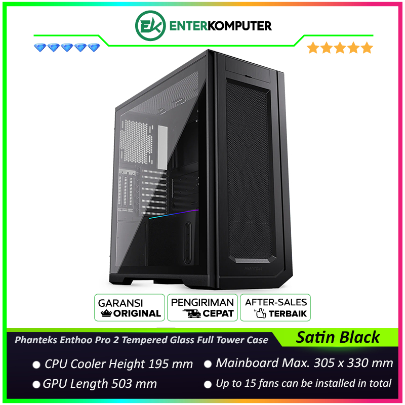Phanteks Enthoo Pro 2 Satin Black Tempered Glass Full Tower Case