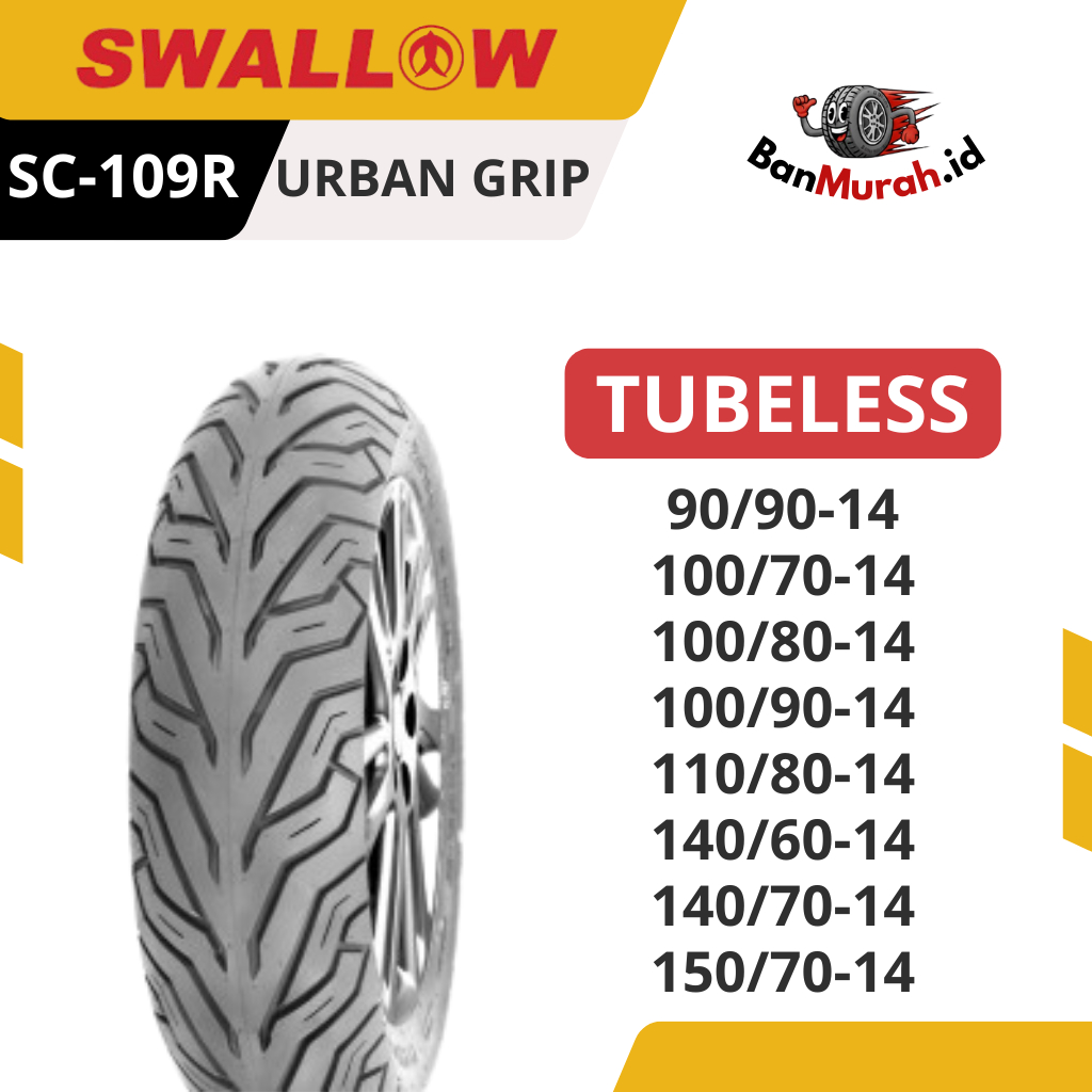 Ban Luar Motor Swallow SC-109 R URBAN GRIP Ukuran 90/90 100/70 100/80 100/90 110/80 140/60 140/70 15