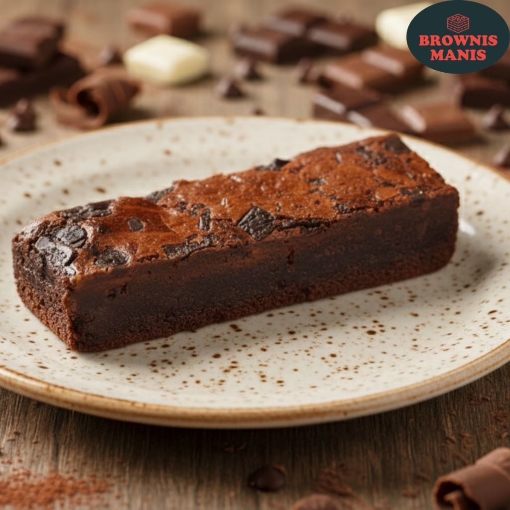 Brownis Manis Fudgy Brownies Triple Coklat panggang
