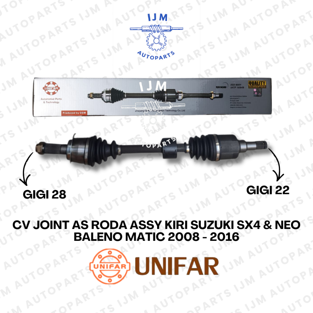 CV Joint As Roda Assy Kiri Suzuki SX4 & Neo Baleno Matic 2008 - 2016 Unifar