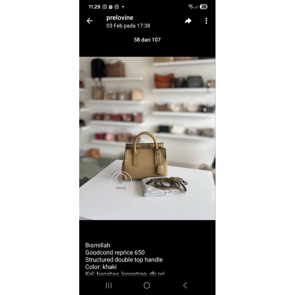 structured top handle preloved