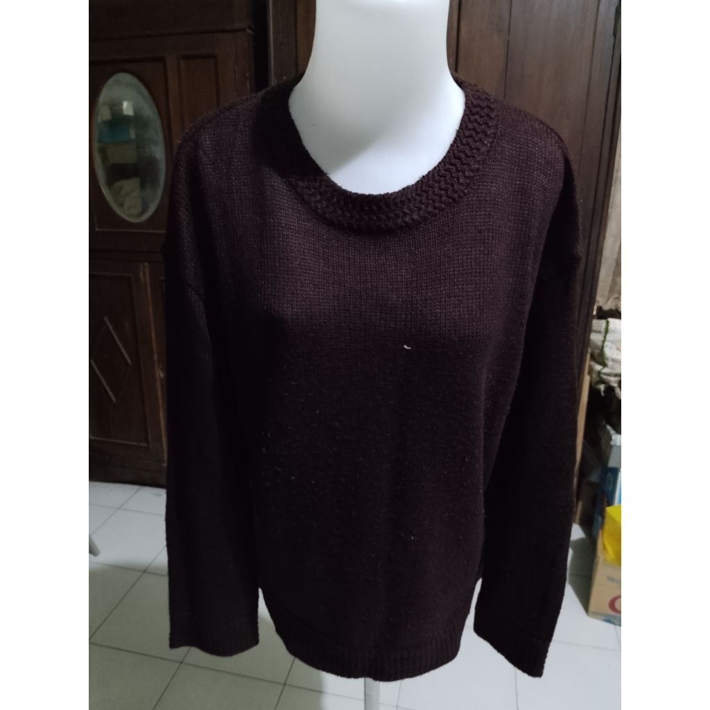 Sweater Rajut Burgundy LD 120