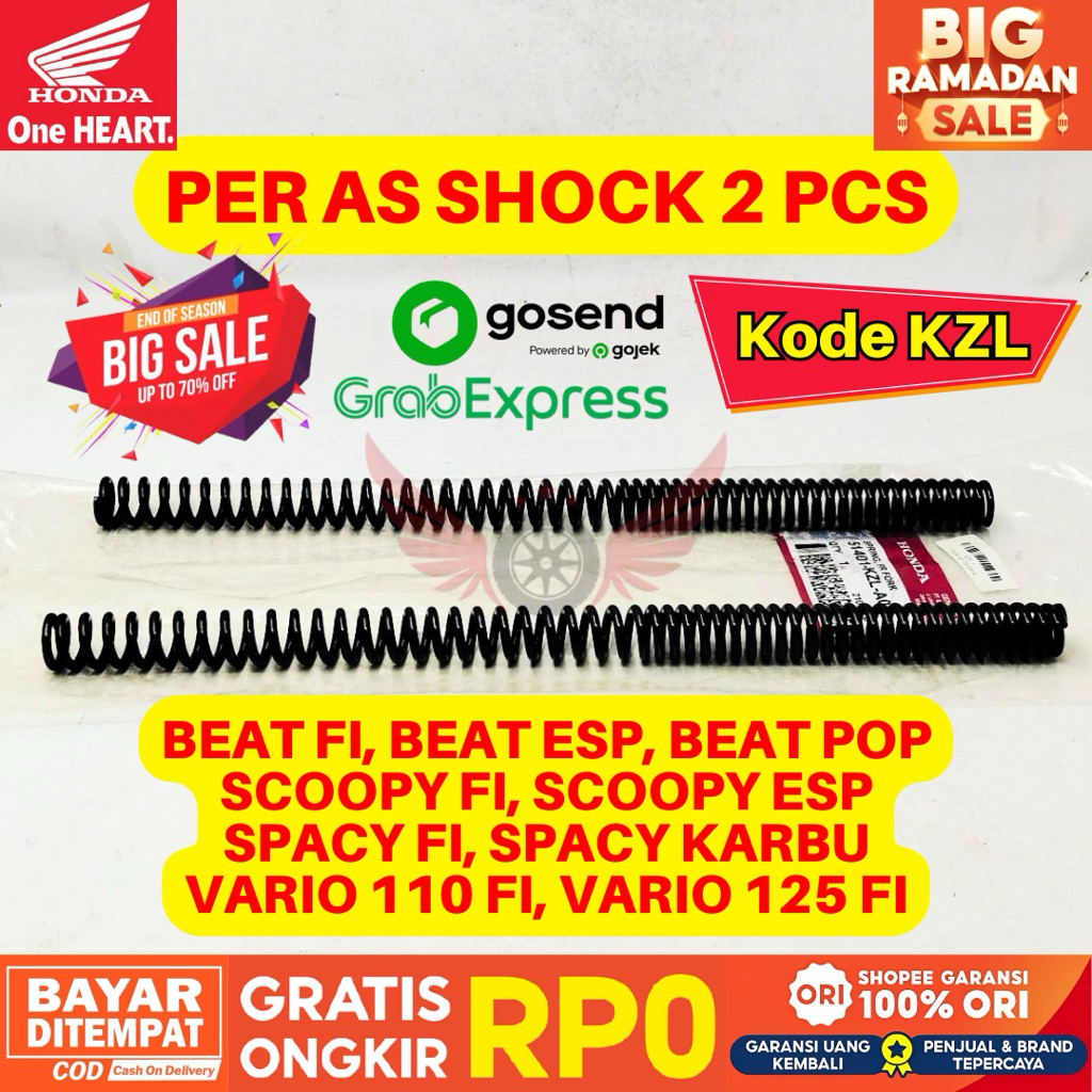 KZL PER AS SHOCK BEAT FI SCOOPY FI SEPASANG KANAN KIRI ORIGINAL AHM HONDA, PER AS SHOCK BEAT, PER AS