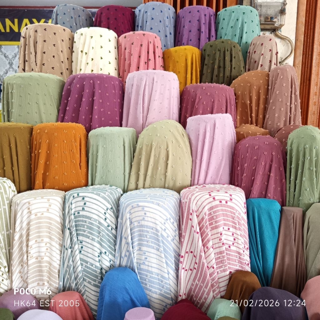 HARGA/0,5 M I KAIN AIRFLOW CRINKLE PREMIUM I KAIN  URAGIRI I AIRFLOW TWO TONE I BAHAN AIRFLOW RUBIAH