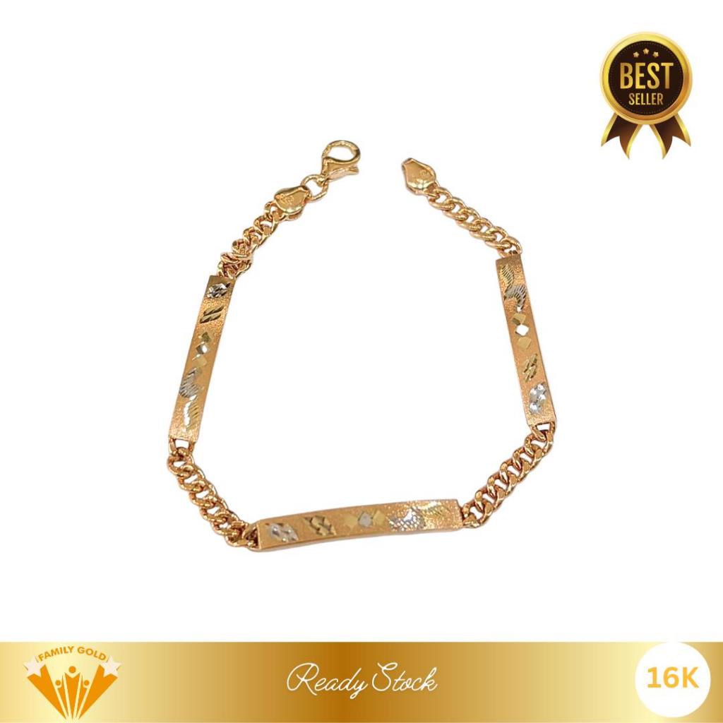 Gelang Emas Anak Kadar 16K Model Rantai Plat Family Gold
