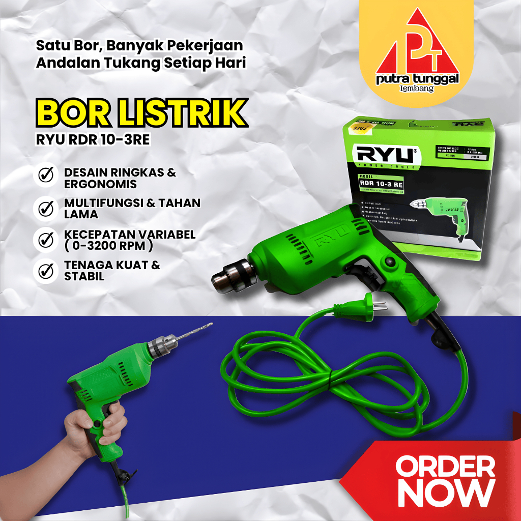 Mesin Bor / Mesin Bor Listrik RYU RDR 10-3RE