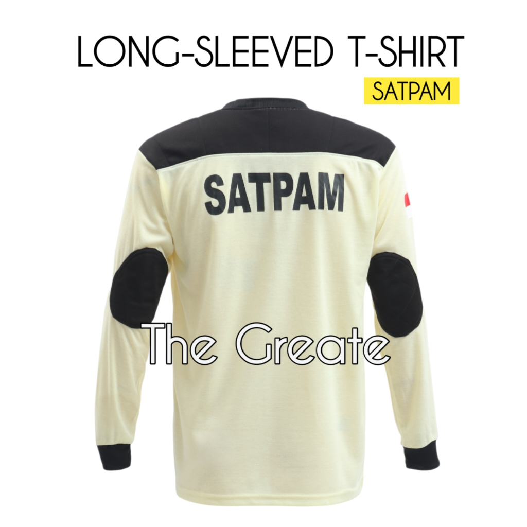 Kaos Satpam Security Terbaru Lengan Panjang Warna Cream
