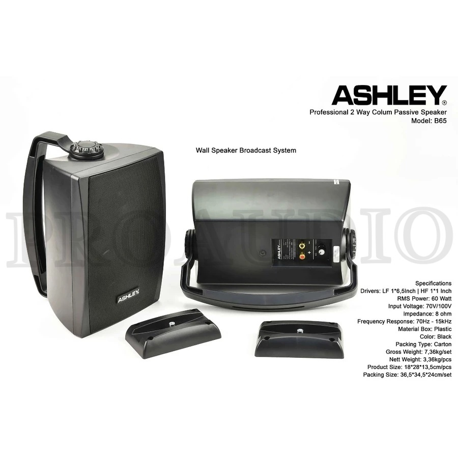 Speaker Pasif Ashley B65 Original / Wall Speaker 6,5 inch Monitor Ashley B 65 Passive - 1SET