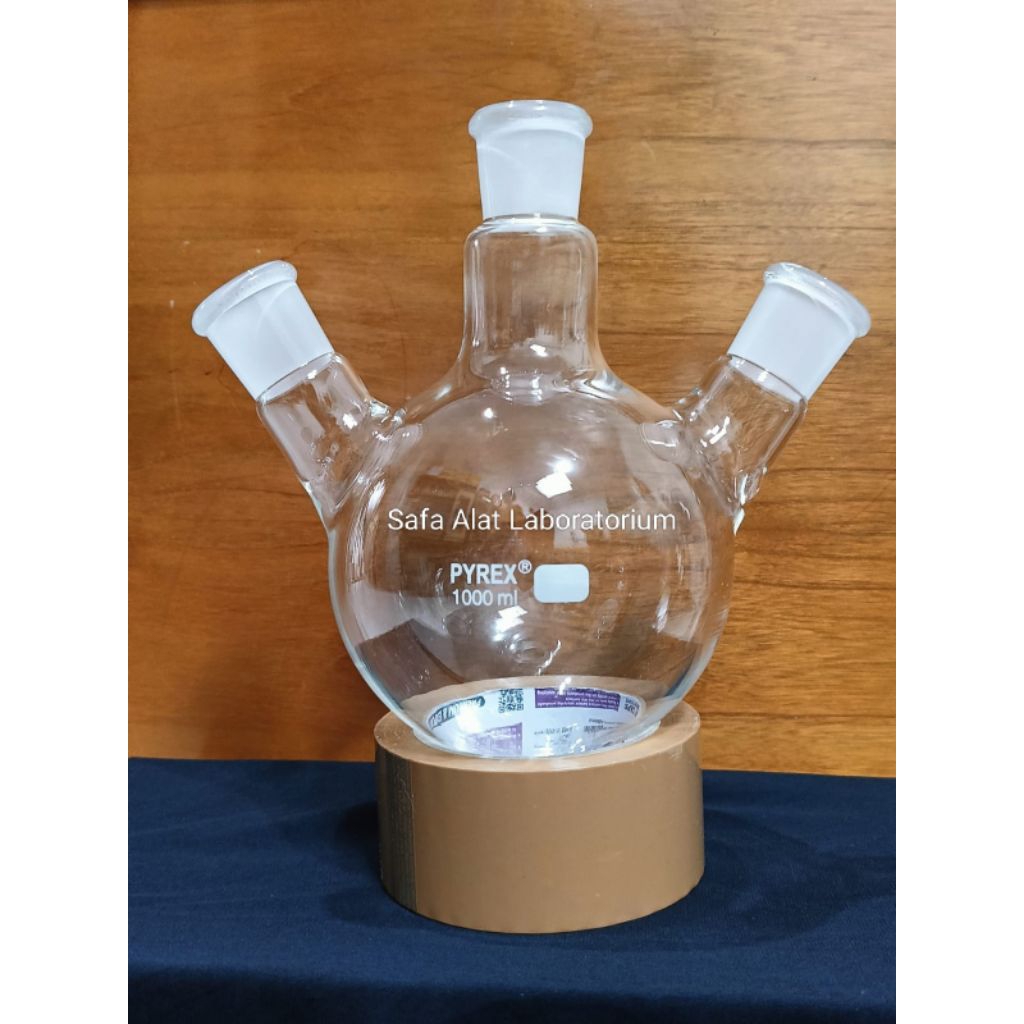Labu Leher 3 Boiling Flask 3 Neck Labu Didih Leher 3 Pyrex 250ml 500ml 1000ml 2000m