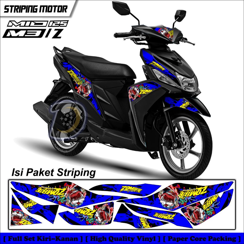 Stiker Motor Mio M3 Striping Lis Mio 125 Striping Motor Mio Z Doraemon Zombie