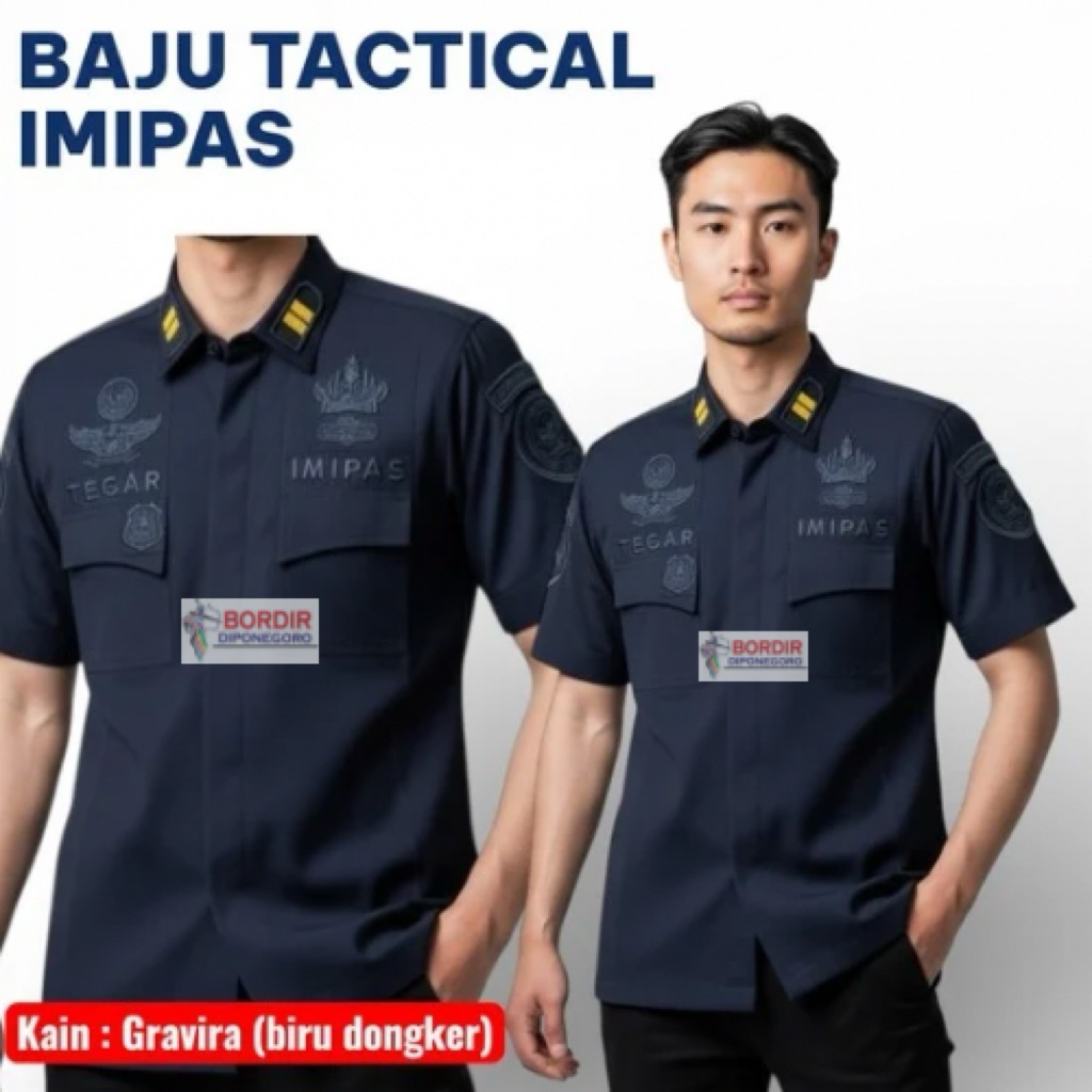 BAJU TACTICAL IMIPAS RI TERBARU KAIN GRAVIRA BIRU DONGKER | BAJU TACTICAL KEMENIMIPAS BIRU DONGKER