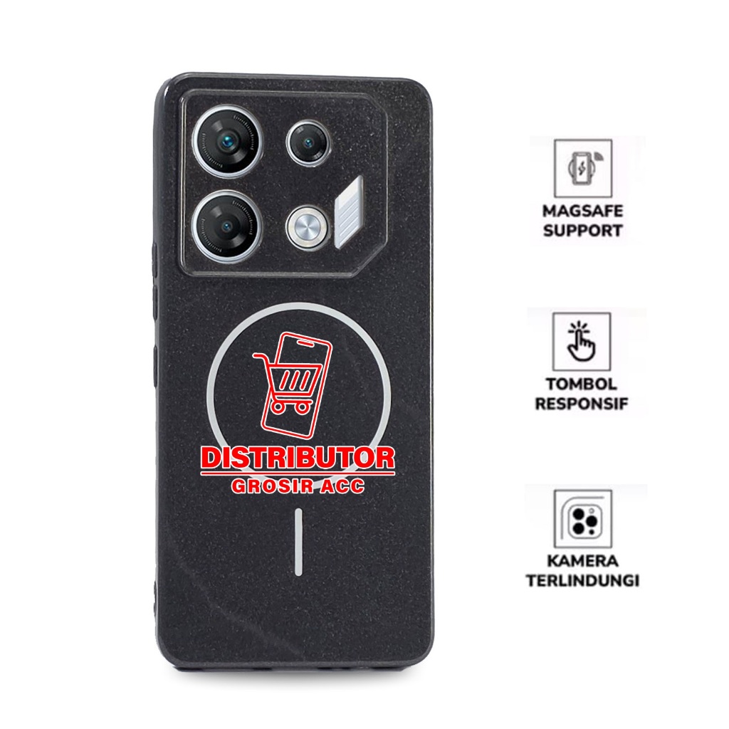 CASE INFINIX GT 10 PRO INFINIX GT 20 PRO CASE MAGSAFE BLACK GLOSSY MAGNETIC MAGSAFE MAG-12 DISTRI