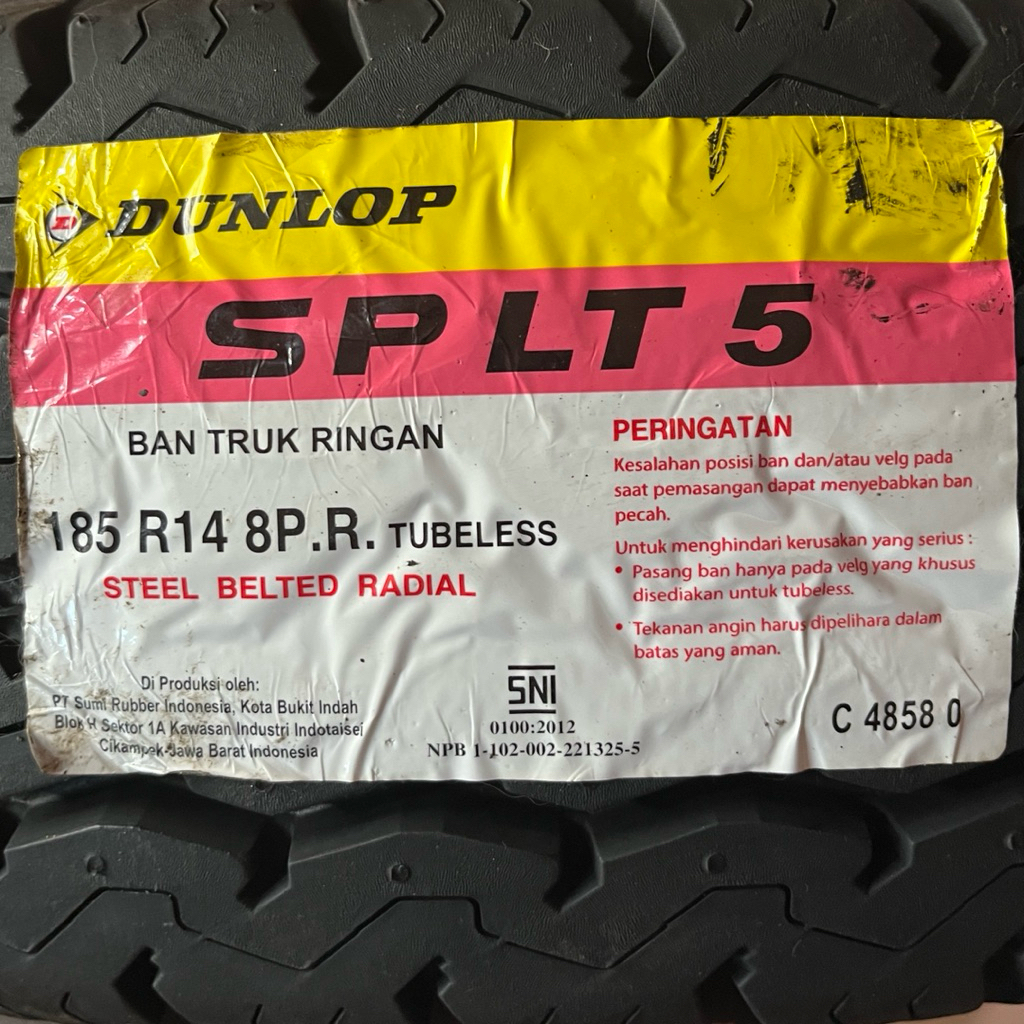 BAN DUNLOP 185 R14 (tipe SP LT5)