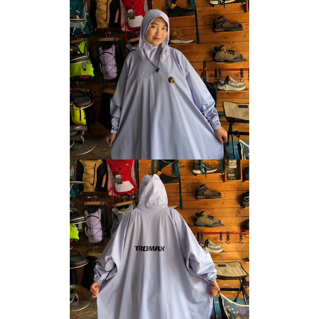 Jas Hujan  Tromax Mohu, model poncho stelan - raincoat utk outdoor , touring, motor, camping - Anti 