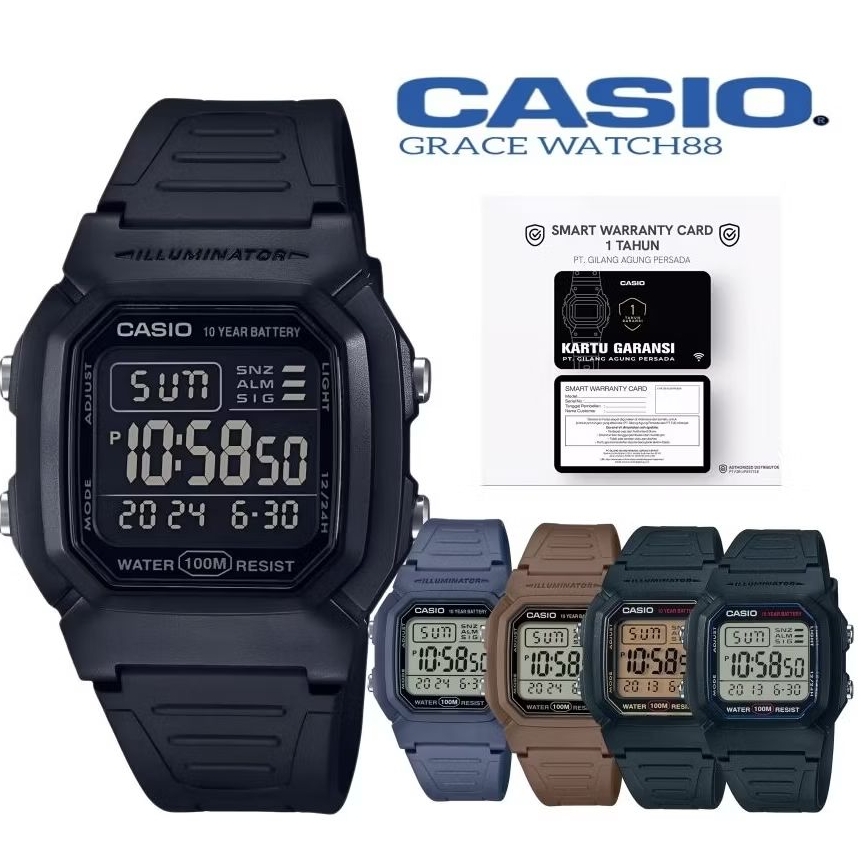 Promo Jam tangan Casio Digital Seri W-800h Casio original jam tangan Rubber w-800h