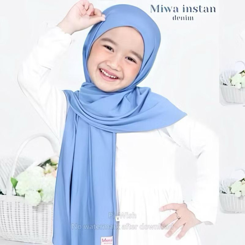 Hijab Pashmina Instan anak Jersey (jahit dagu) Jilbab Anak Pashmina Instan Usia 3-8 THN