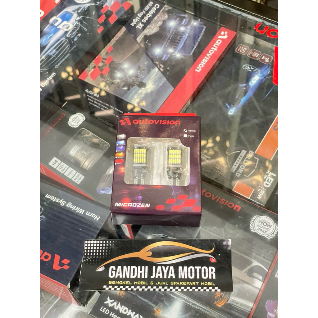 LAMLU LED T13 T15 T16 AUTOVISION PUTIH LAMPU MUNDUR MOBIL