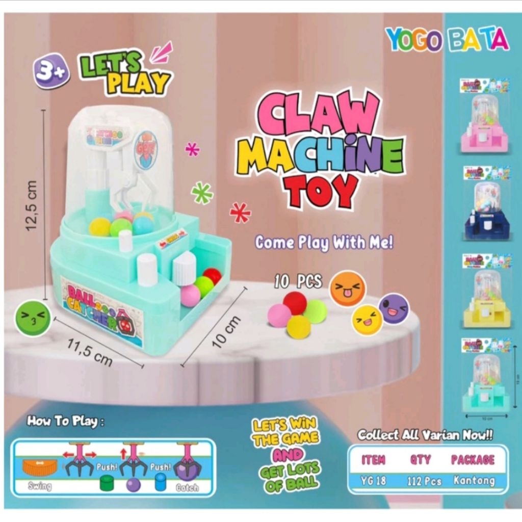 Mainan Mesin Capit Mini / Mesin Capit Candy Crane Mini / Mini Claw Candy Ball