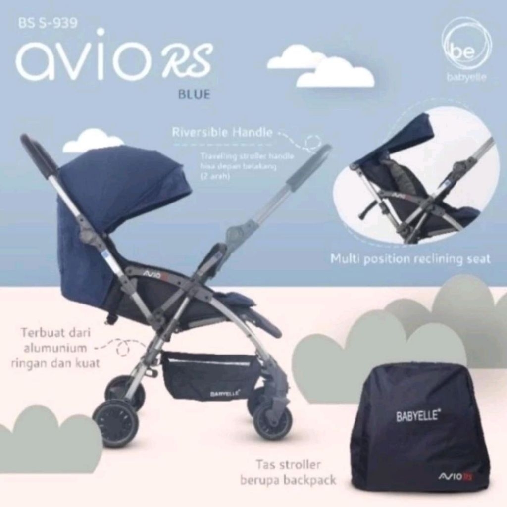Stroller Bayi dan Anak Merk Babyelle AVIO RS 939. Mudah dilipat. Bonus Tas. Preloved