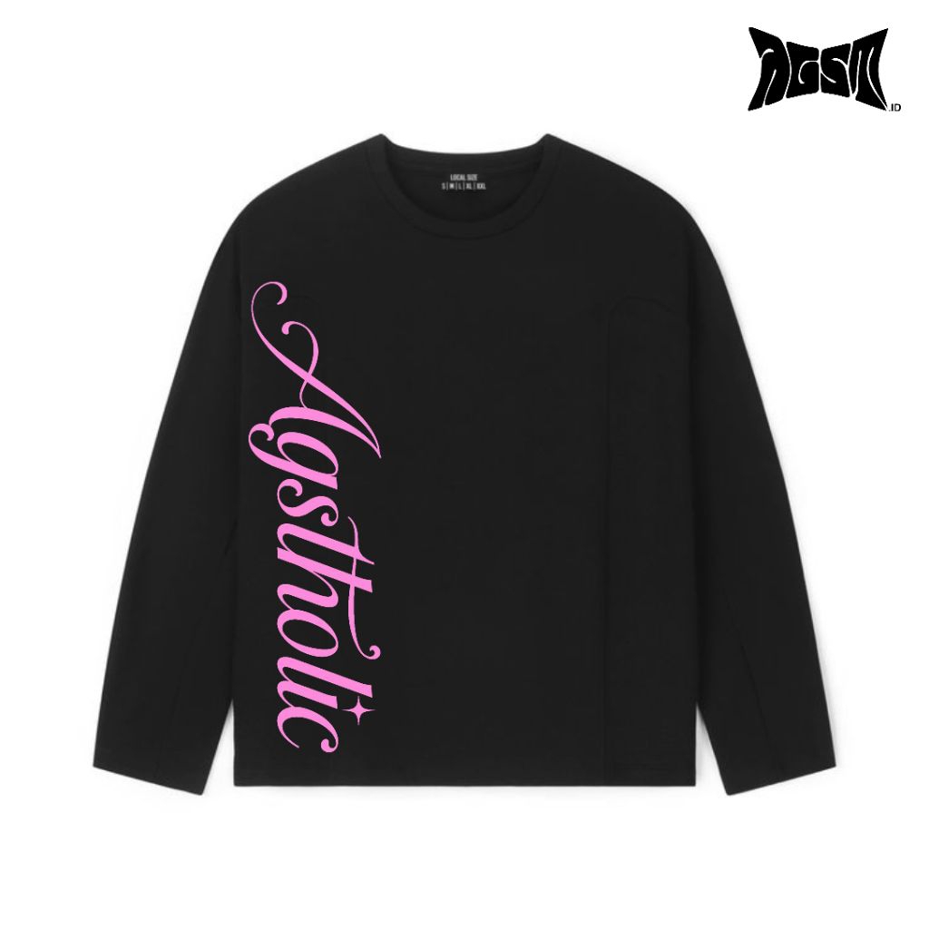 AGASTOR.ID | T-shirt Boxy Longsleeve Men And Women Color T-shirt Black & White Agstholic