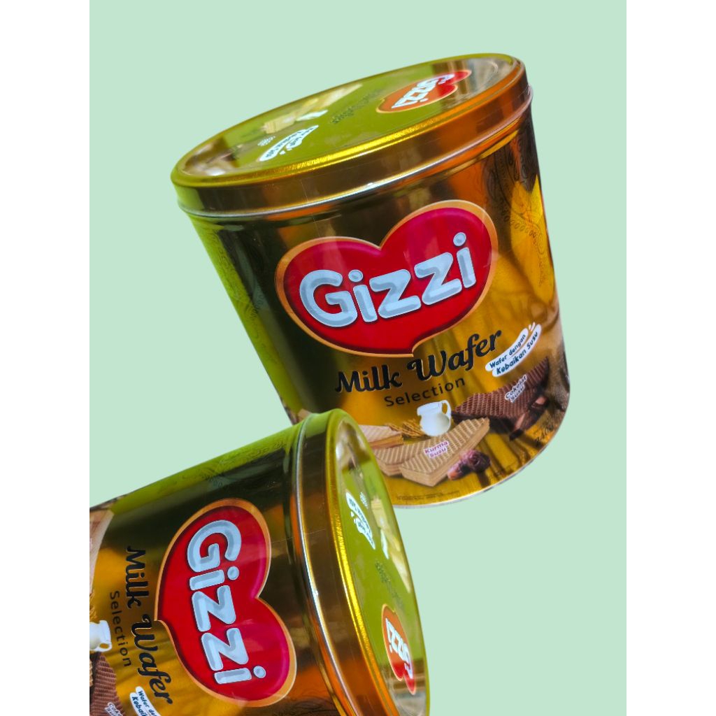 Paket 6 kaleng Wafer Susu 3 Rasa Coklat Keju Kurma GIZZI @ 240 Gram