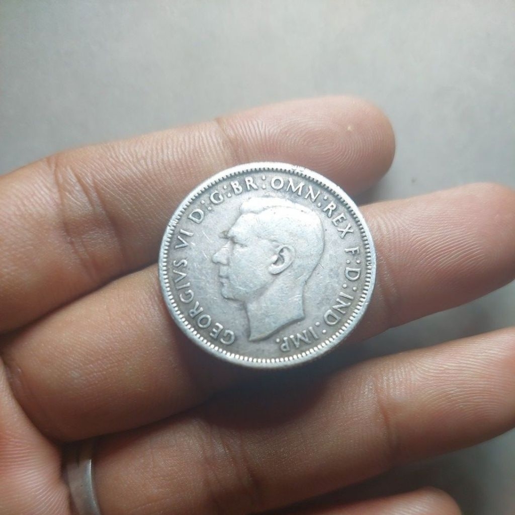 Koin perak Florin australia 1942 asli.