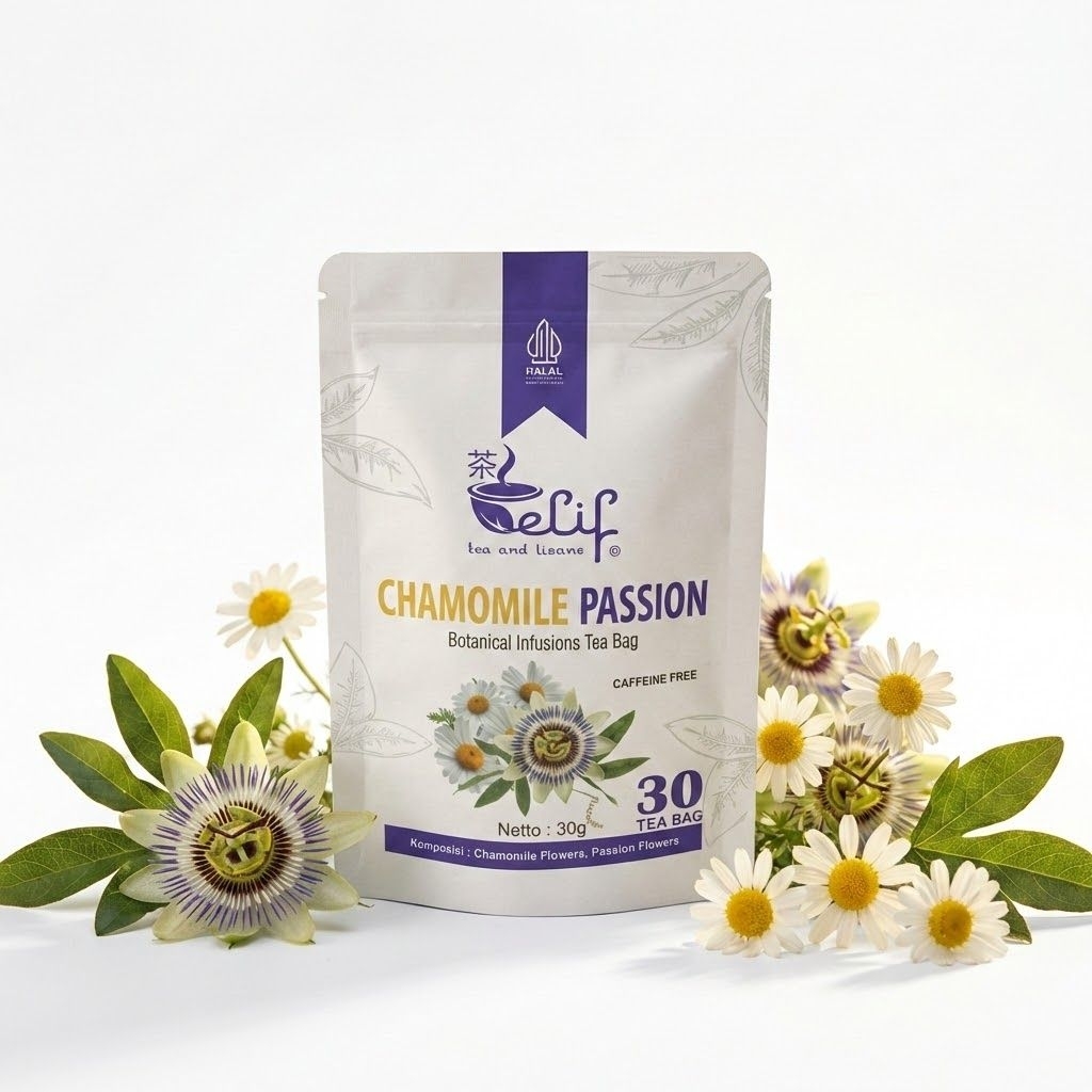 ​Elif Tea Chamomile Passion (Isi 30) Herbal Penenang Anxiety & Stress Solusi Tidur Nyenyak Deep Slee