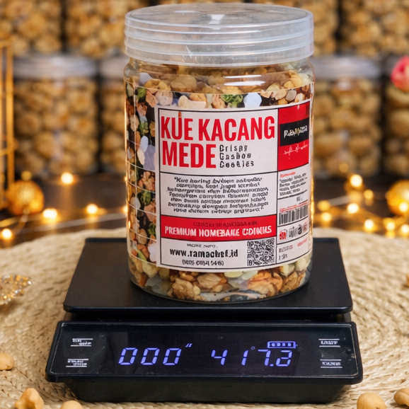 KUE KACANG Mede Premium Butter Tabur Wijen Bentuk Bunga | Kue Kering Lebaran Kemasan Jar 750ml dan Hardtop 350gr by RaMaChef