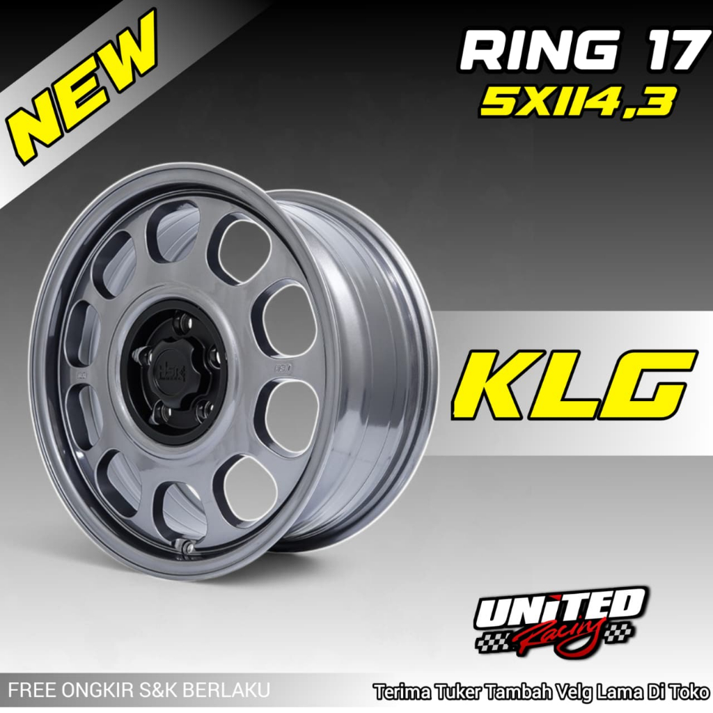 Velg Mobil Kaleng Racing HSR Type KLG Ring 17 Pcd 5x114,3 Xtrail CRV Stragazer Ring 17 Iridium Grey