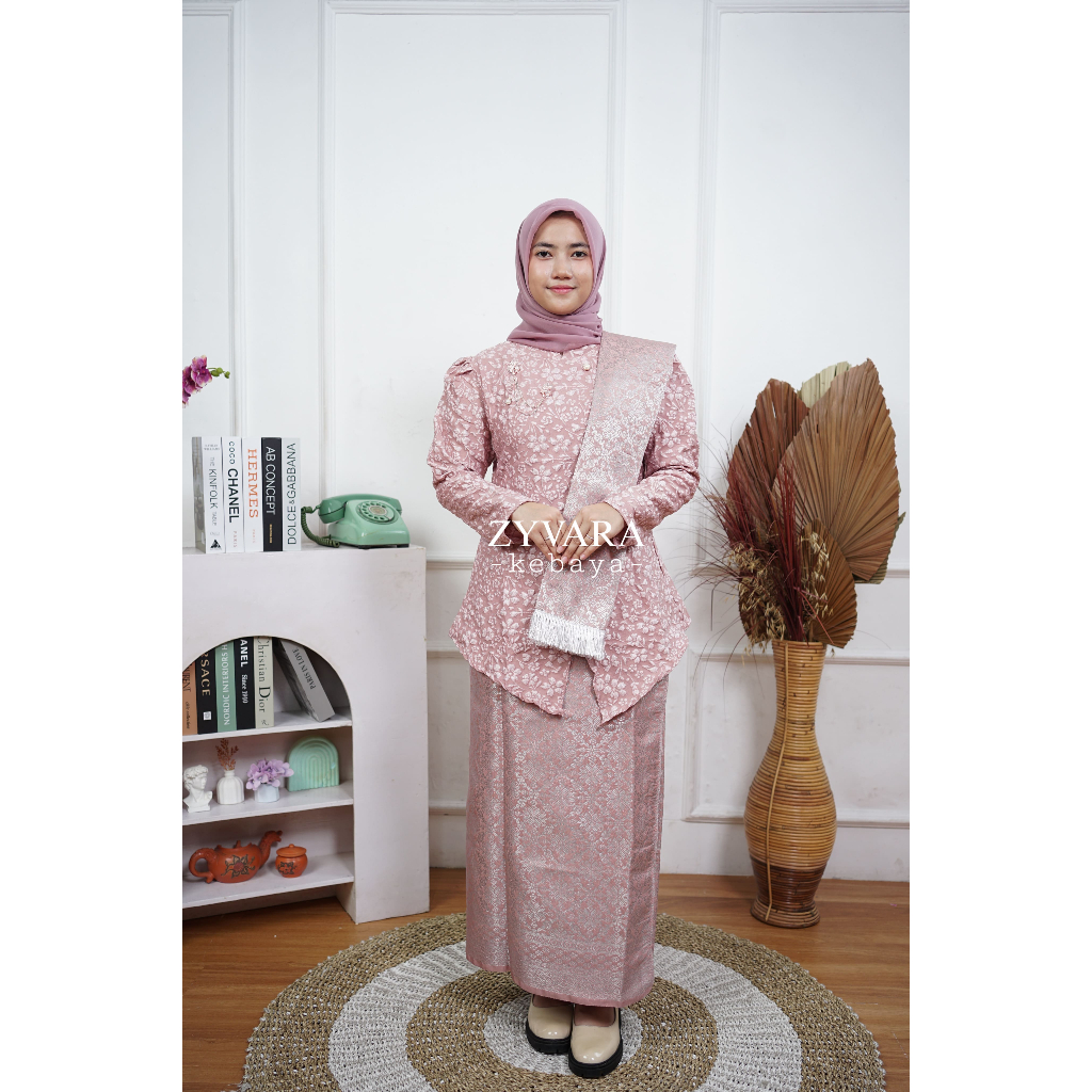 Setelan Kebaya Modern Fukhro Jacquard & Rok Songket – Kebaya Formal Wanita untuk Wisuda Lamaran Pest