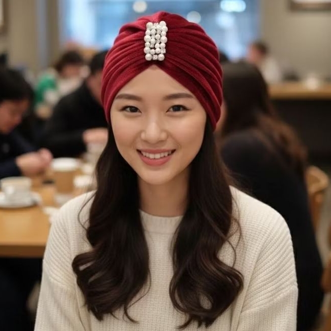 Turban Instan Mutdia Beludru Dewasa dan Anak