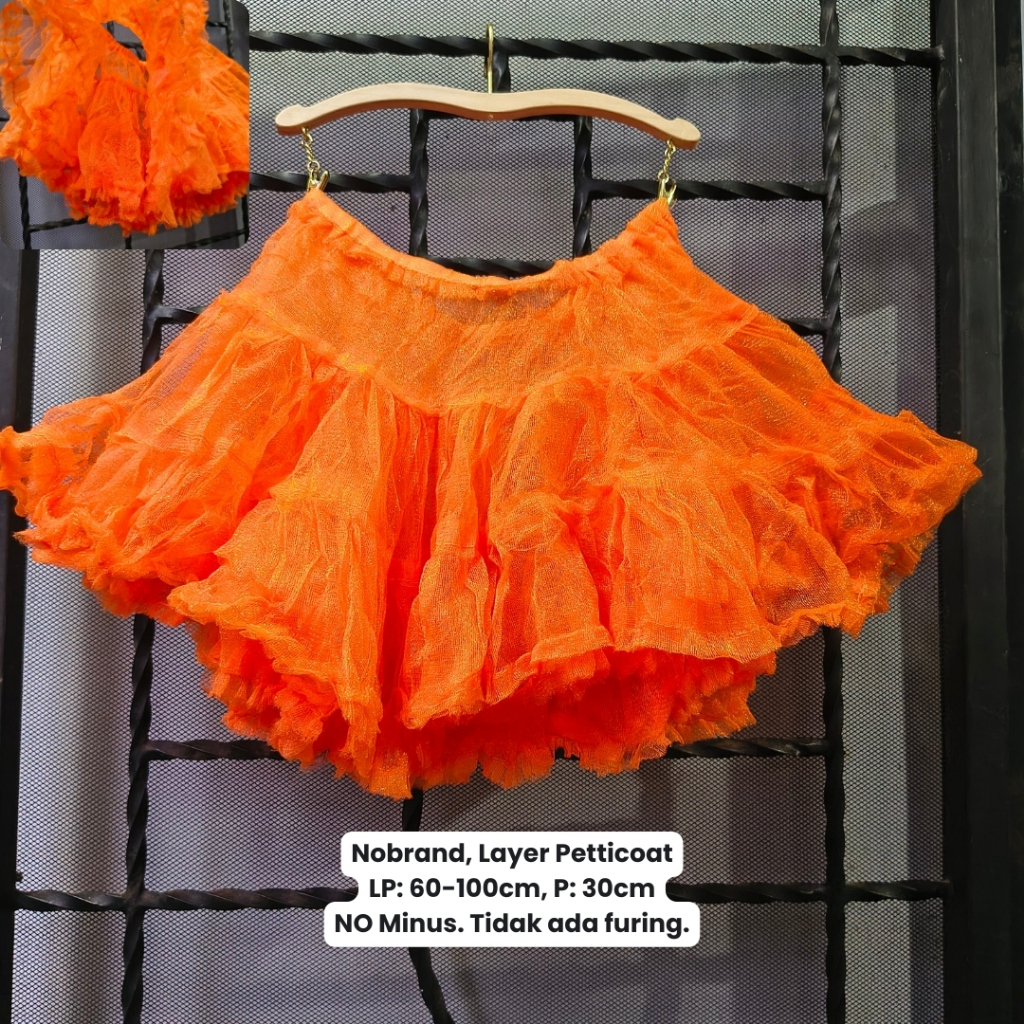 Rok Petticoat/Dalaman/Rok Layer 1-2 Lapis Gaun/Dress Anak Perempuan dan Wanita Dewasa Putih Aksesori