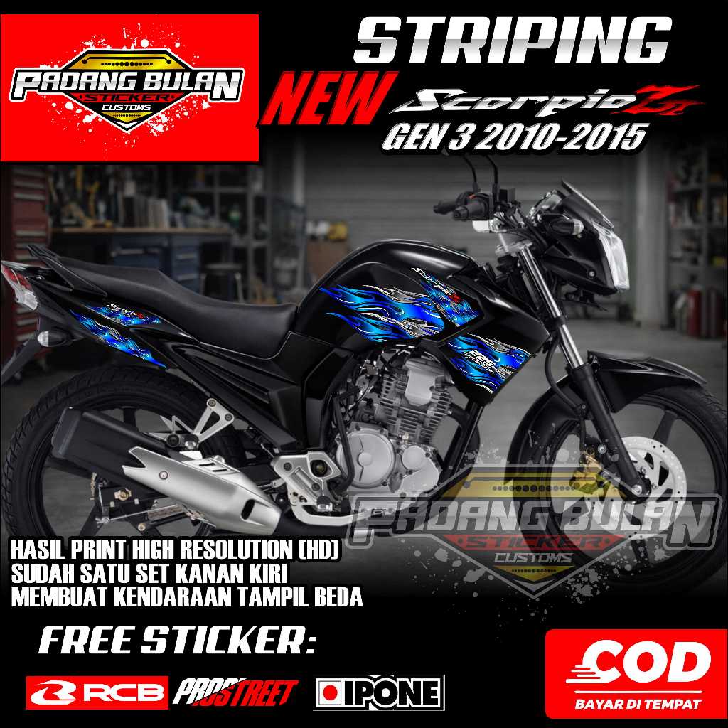 STRIPING YAMAHA NEW SCORPIO Z GEN 3 2010-2015 / STRIPING VARIASI NEW SCORPIO Z GEN 3 API V2