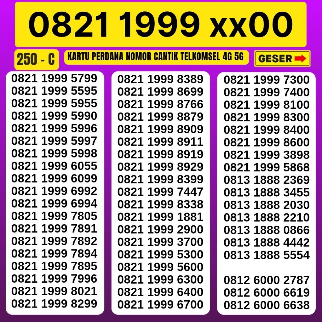 Nomor Cantik Telkomsel Panca Super 999 Kartu Perdana Telkomsel Tsel Red Telkomsel 5g Telkomsel 10 di