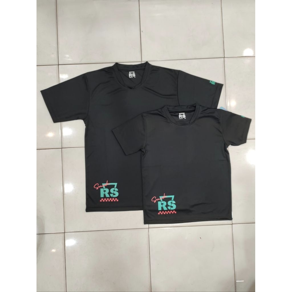 Baju Badminton Tenis RS 7505 755 Jr Dewasa dan Anak Hitam Black