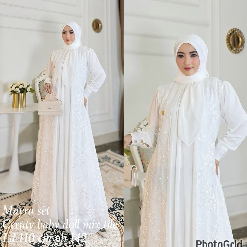 MAYRA SET JILBAB / Gamis Mayra by HI // COD