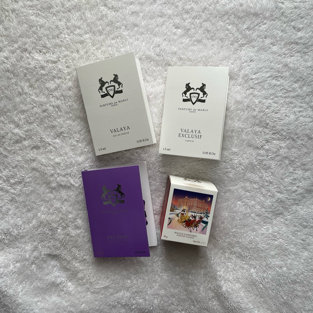 Parfums de Marly Valaya, Valaya Exclusive, Palatine [VIAL SIZE] & Scented Candle