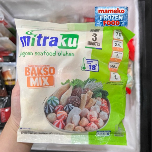 Mitraku Bakso Ikan Campuran Mix 250gr/500gr - Rasa Seafood, Instan, Higienis