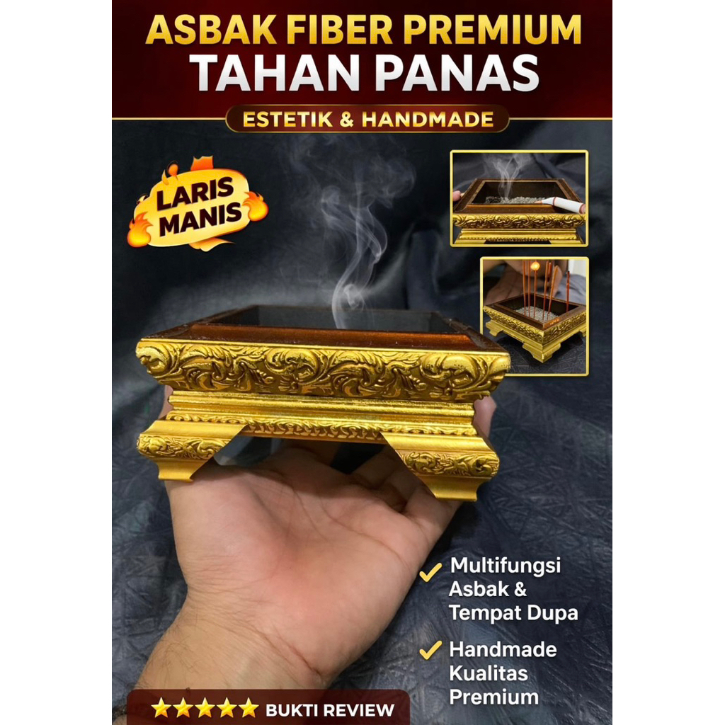 Asbak Premium Tahan Panas Estetik + FREE Pasir Siap Pakai| cocok untuk tempat dupa dan putung rokok 