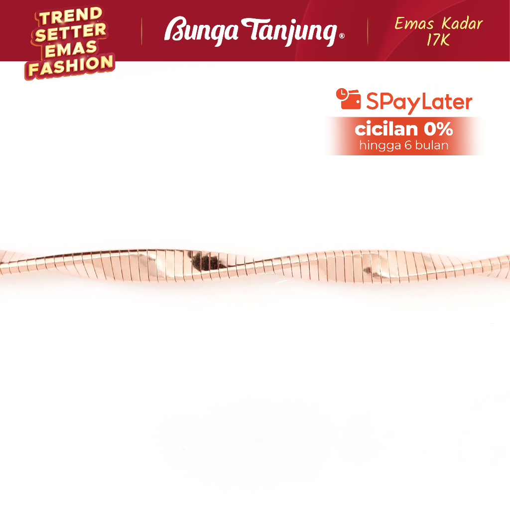 GELANG RANTAI MEGUMI WAVE - EMAS 17K - BUNGA TANJUNG GOLD