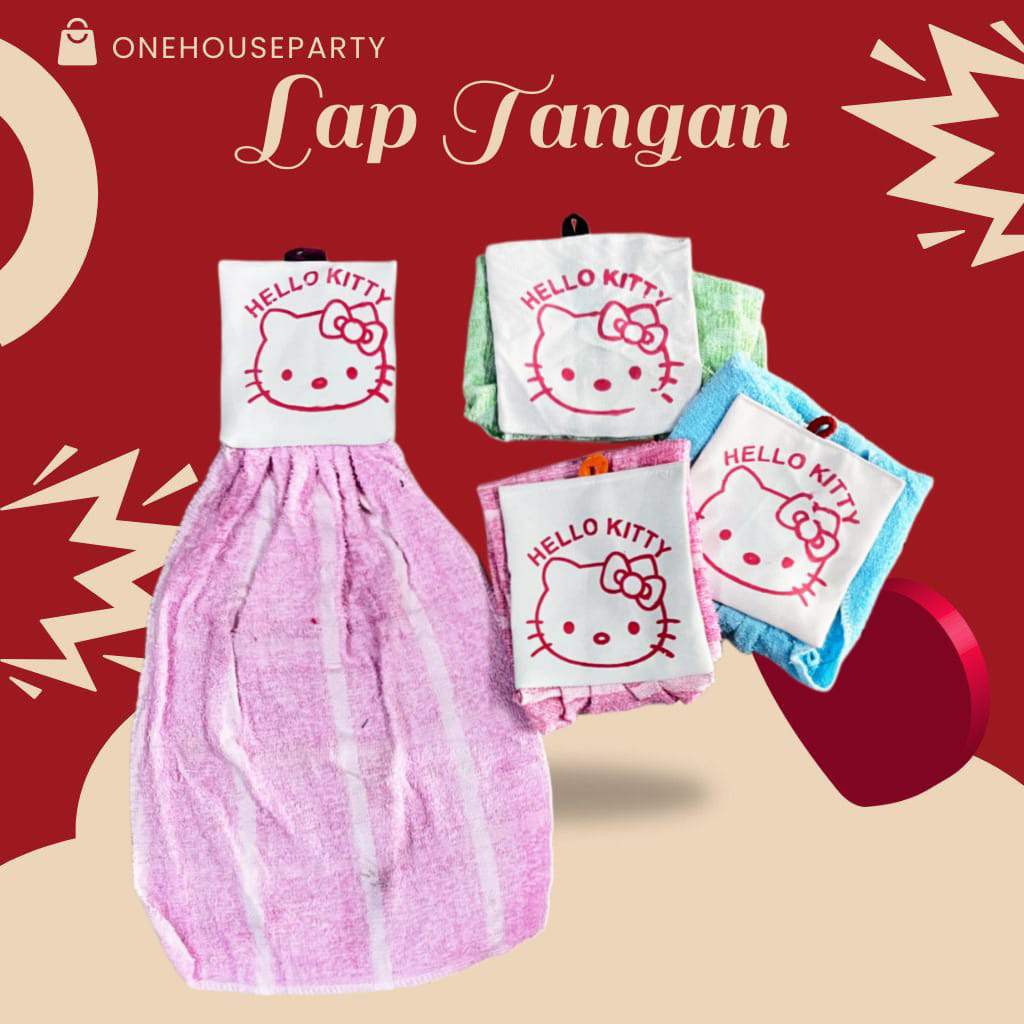 Handuk lap tangan gantung motif lap cuci tangan hand towel lap meja premium halus Onehouseparty