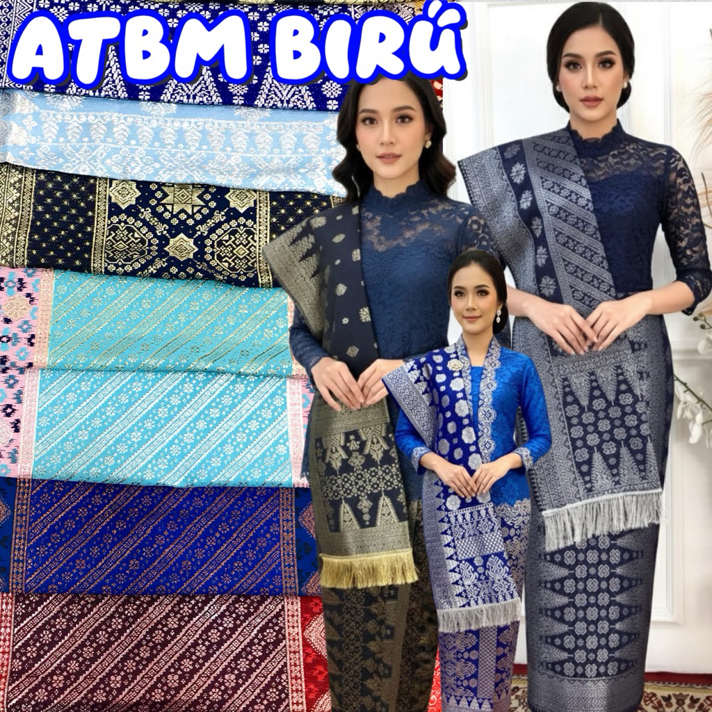 SONGKET MESIN / ATBM ANEKA BIRU /ICE BLUE/ BIRU MUDA/ DENIM/ ILHAM SONGKET
