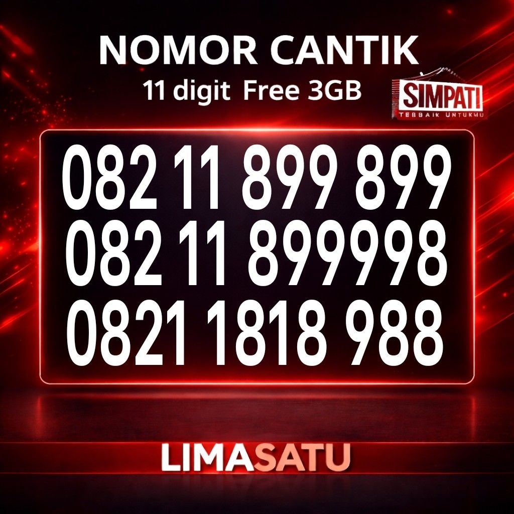 Kartu Perdana Nomor Cantik Telkomsel 11 digit 181818 - Nomor Cantik Simpati 11 digit 8989/8899/8889/