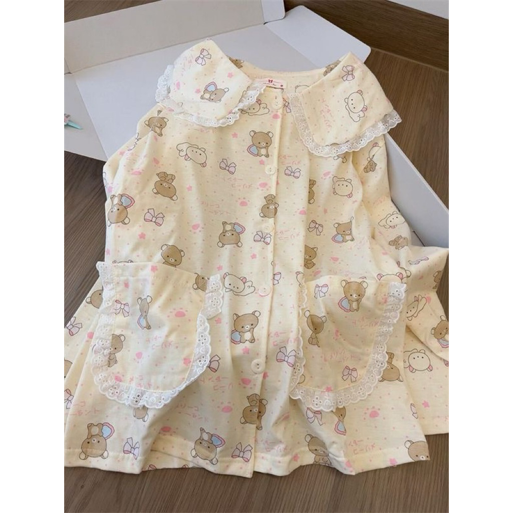 [PREORDER Rilakkuma] Peter Pan Collar Pajamas Set – Baju Tidur Wanita Estetik