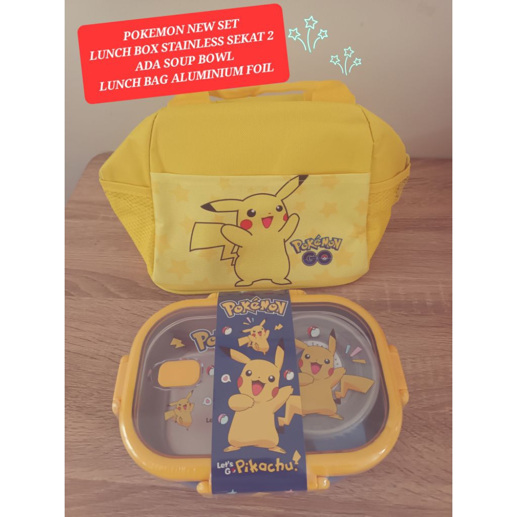 kotak makan stainless pokemon kotak makan stainless sekat 2 pokemon lunch box stainless sekat pikach