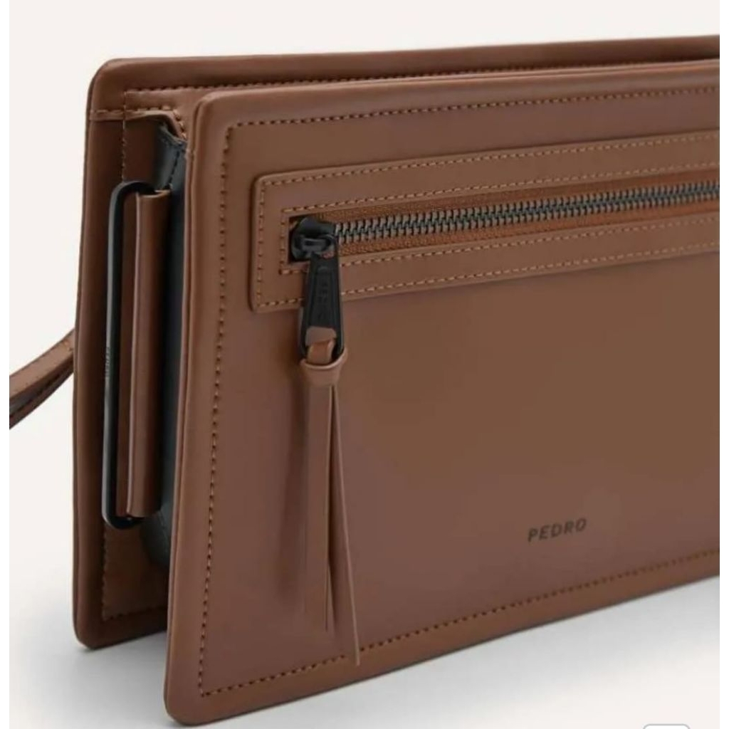 Tas Kecil Pria Pedro Clutch Bag Brown Original