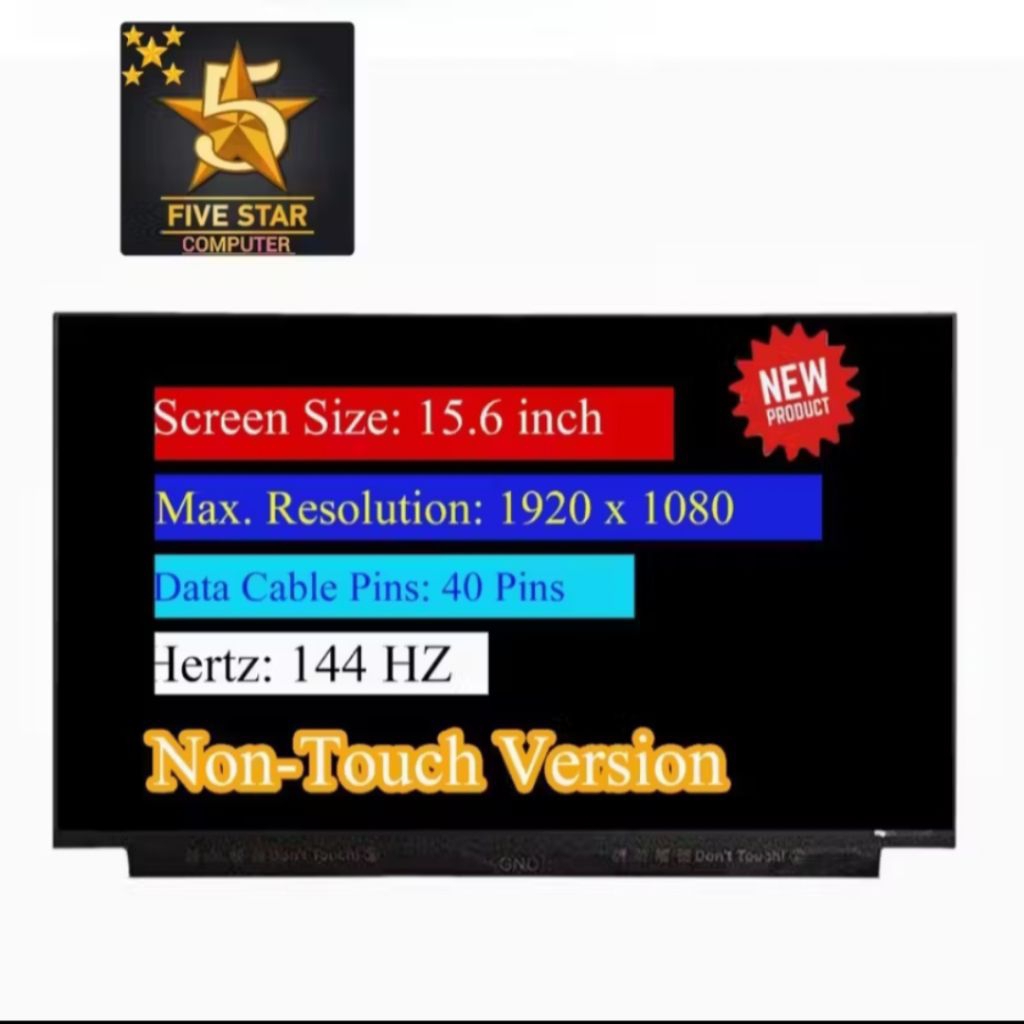 Layar Led Lcd For Laptop ACER Nitro 5 AN515-57  AN515 AN515-58 AN515-58-59X8 15.6 Inch Full HD 40 Pi