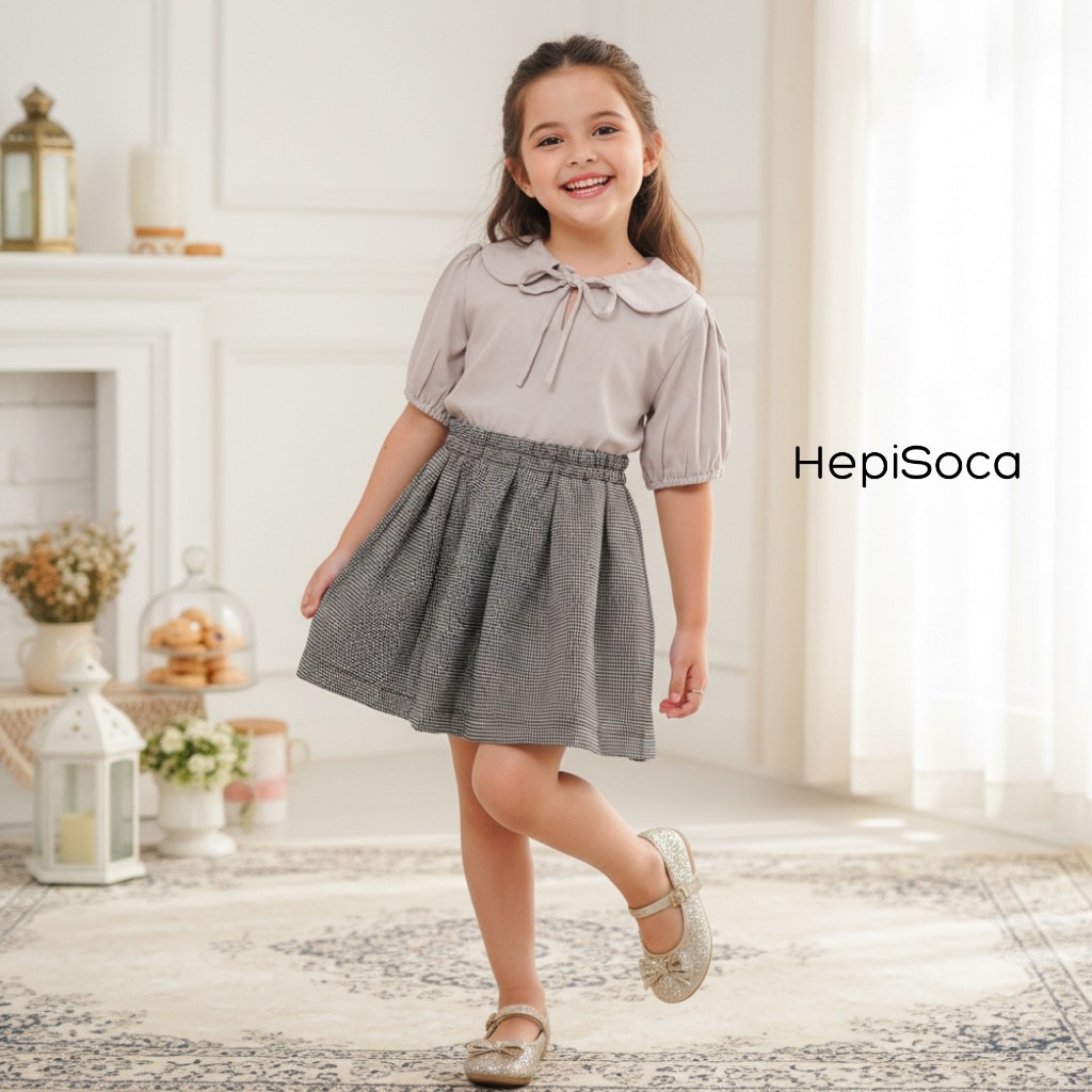 Baju Anak Perempuan kemeja rok 1-4 Tahun kekinian