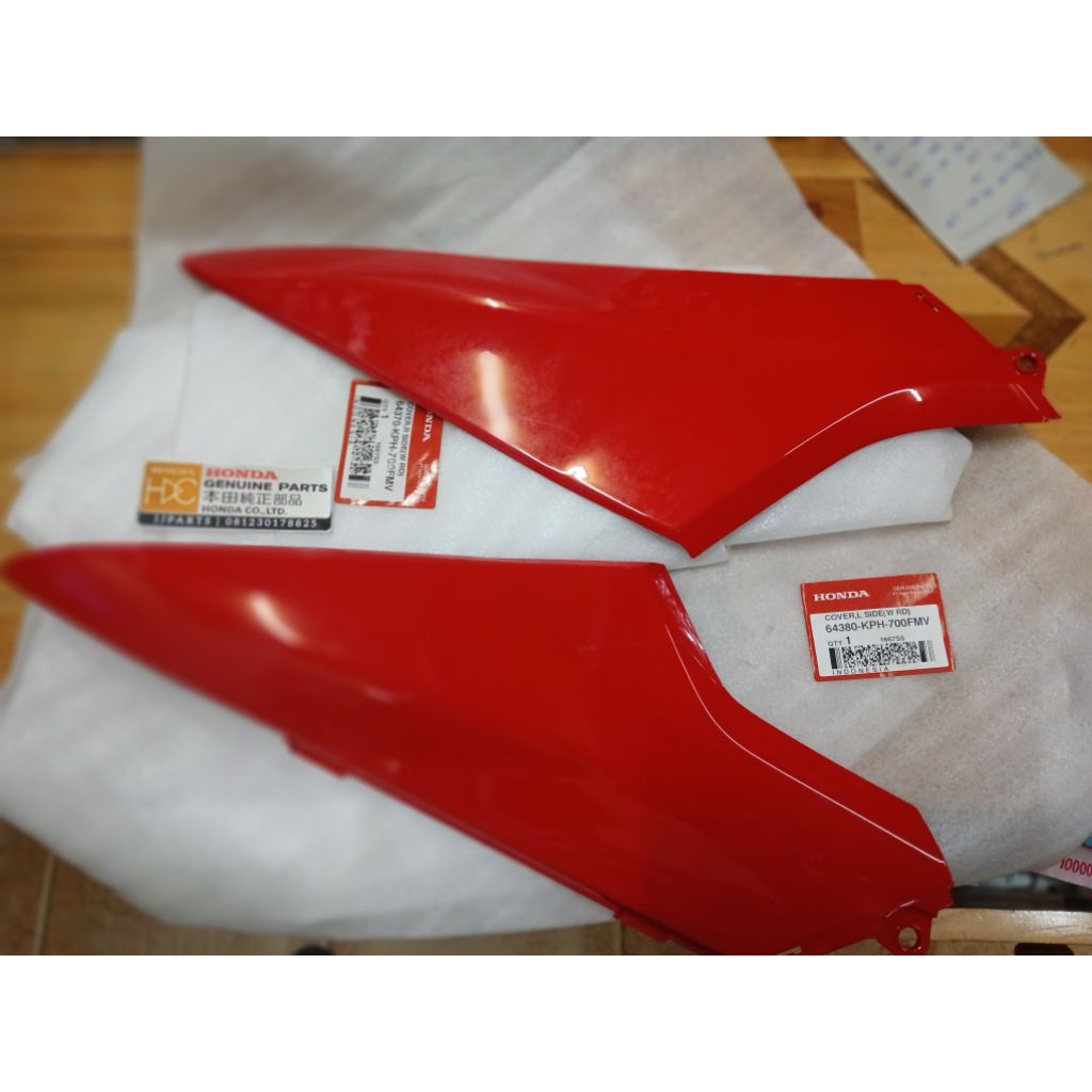 COVER SAMBUNGAN BODY SAMPING SUPRA X125 LAMA BATMAN MERAH SET ORIGINAL AHM